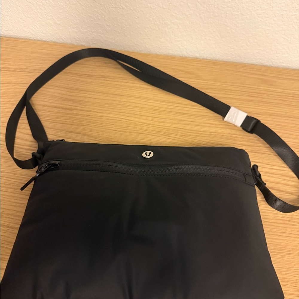 lululemon athletica Black Messenger/diaper Bag